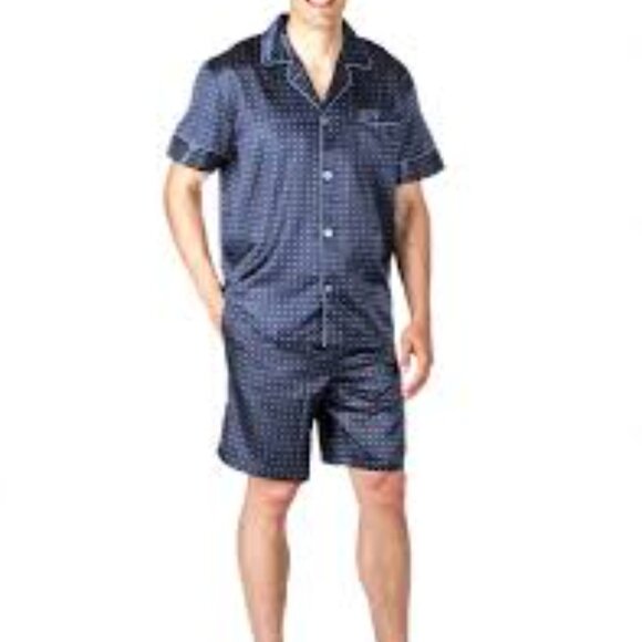 4 - NWT NOBLE MOUNT MEN'S PREMIUM SATIN SHORT PAJAMA SET - Picture 4 of 4